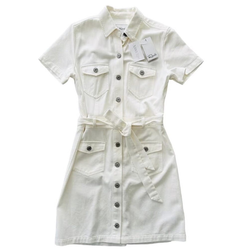 NEW Rails "Danica" dress‎ in white denim, size small.